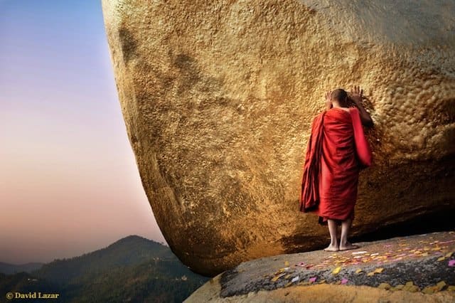 5-David-Lazar-Luminous-Journeys-alt=Golden Rock monk on photo tour in Myanmar