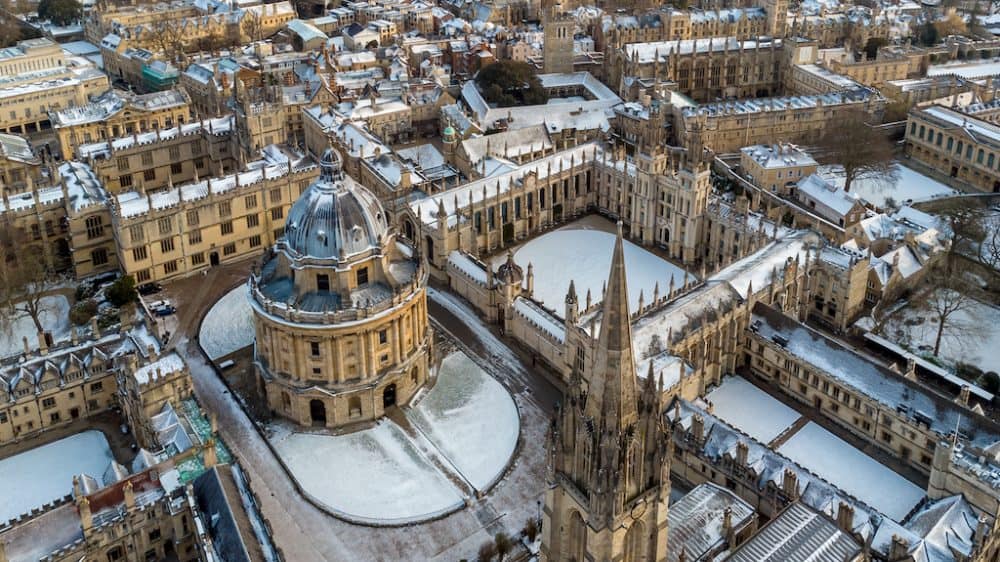 Oxford, Oxfordshire in the winter