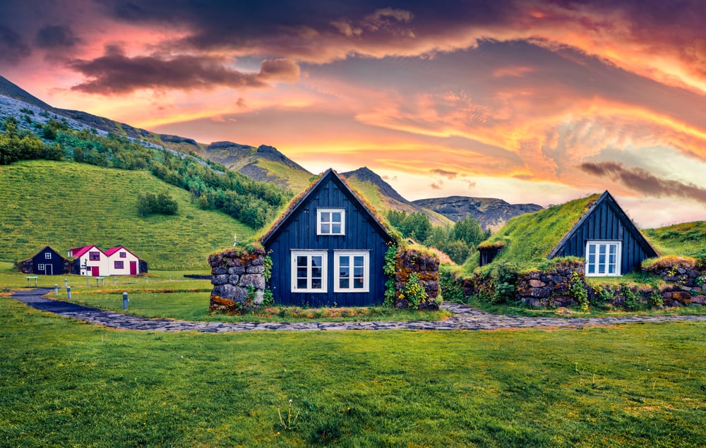 Turf Top House in Iceland